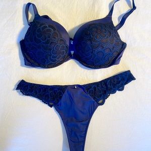 Adore Me Dark Blue Bra Set